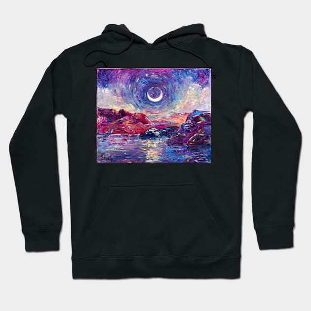 Costa Brava Nightscape Hoodie by NataliaShchip